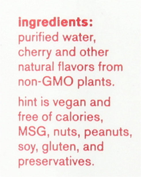 12 16 oz Hint Water - Cherry - Case of - fl