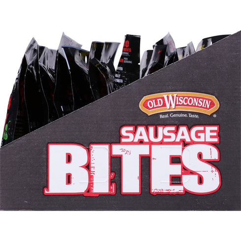 4 Package Old Wisconsin Hot & Spicy Sausage Snack Bites, Naturally Smoked, Ready to Eat, High Protein, Low Carb, Keto