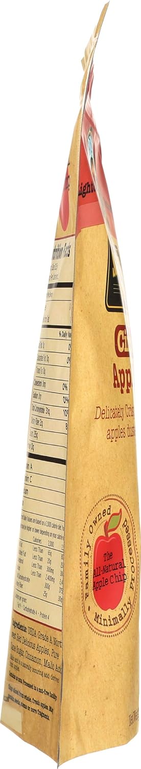 2.25 OZ. Sisters Fruit Company Apple Chips, Cinnamon Apple, All Natural, Gluten-Free, Fat-Free (Contains SIX Bags)