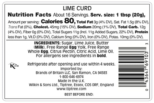 11 (Pack 6) Tiptree Lime Curd, Ounce