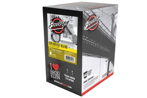 2.0 40 Count, Brooklyn Beans Breakfast Blend Gourmet Coffee Pods - Compatible with Keurig K Cup Brewers, Smooth