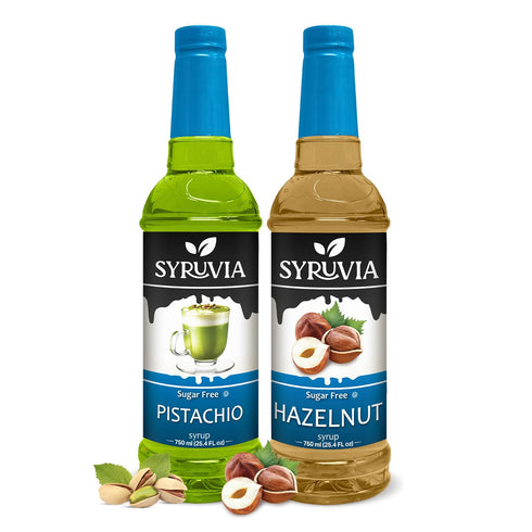 Syruvia Sugar-Free Hazelnut & Sugar-Free Pistachio Syrup - 25.4 fl oz Premium