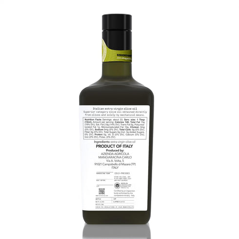 Tunnaliva Oleicoltori Siciliani 100% 16,91 oz Tunnaliva EVO Oil - Italian Extra Virgin Olive Oil - Nocellara del Belice