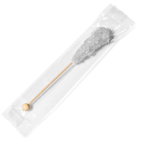 18 Candy Envy - Silver Caf Sugar Sticks Mini Rock Candy - Individually Wrapped Silver Drink Stirrers - Original Sugar