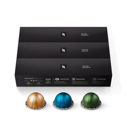 Nespresso Capsules Vertuo, Variety Pack, Medium and Dark Roast Coffee, 30 Count