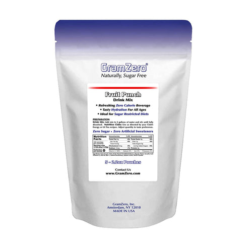 Pack, GramZero Fruit Punch Sugar Free Drink Mix Sports Great For Nutrition Club Loaded Teas, Zero Calorie, Stevia
