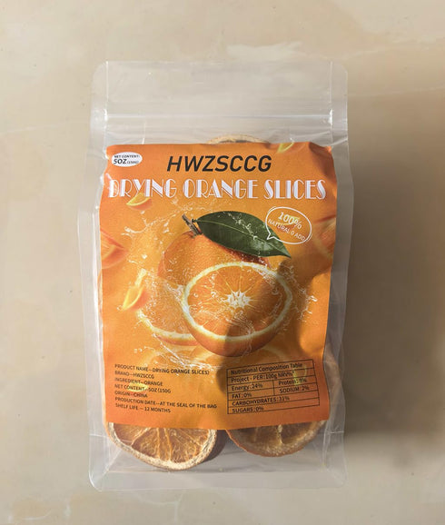HWZSCCG 100% 5.29ozResealable Dried Orange Slices, Natural Dehydrated Orange Chips, No Sugar Added Perfect for Teas