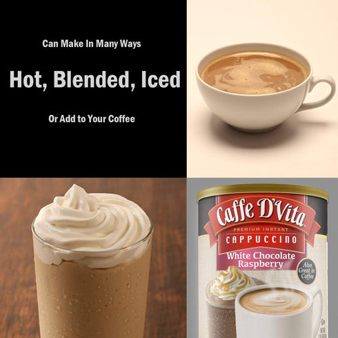 (16 oz) Caffe D'Vita White Chocolate Raspberry Cappuccino