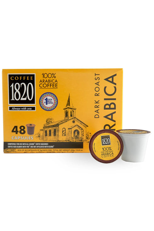 Caf 1820 Classic Ground Coffee Cups, Premium Costa Rican Dark Roast, 100%