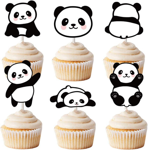 Panda Cupcake Toppers Picks, 24pcs - Birthday & Baby Shower Party Supplies
