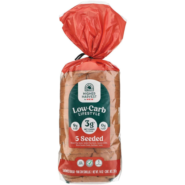 HEB Higher Harvest by Low Carb 5 Seed Bread 2 Loafs