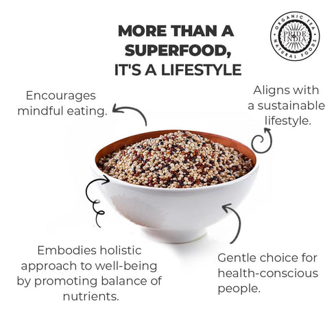 3 lbs Pride Of India - Natural Three Color Bolivian Royal Quinoa - Protein Rich Whole Grain Jar, Jar
