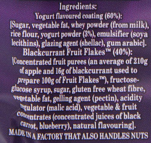 Fruit Bowl Multi-Packs 25 (Pack 6, 30 Fruitbowl Blackcurrant Yogurt Fruit Flakes g of Total Bags)