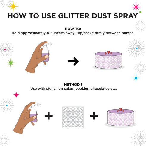 Blacksherbet Edible Glitter Spray (10g) - 100% Edible Food Grade Glitter for Cakes, Cocktails, Chocolate, Kosher