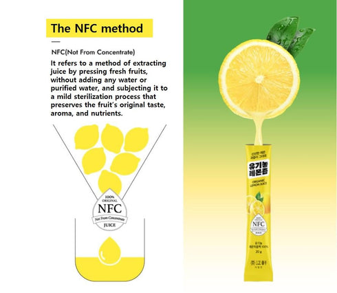 Packets 100% Packets 14 Count (9.87 oz, 280g), 1 Packet DAJEONGHEON Organic Lemon Juice Stick - Pure Cold-Pressed NFC