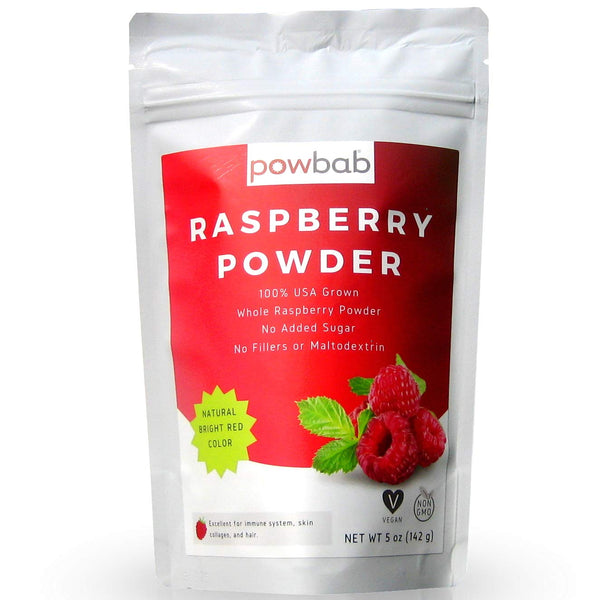 powbab Raspberry Powder from 100% USA Grown Organic Raspberries. No Added Sugar,
