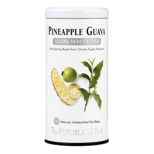 The Republic of Tea Pineapple Guava 100% White Tea Bags, Steeps 50