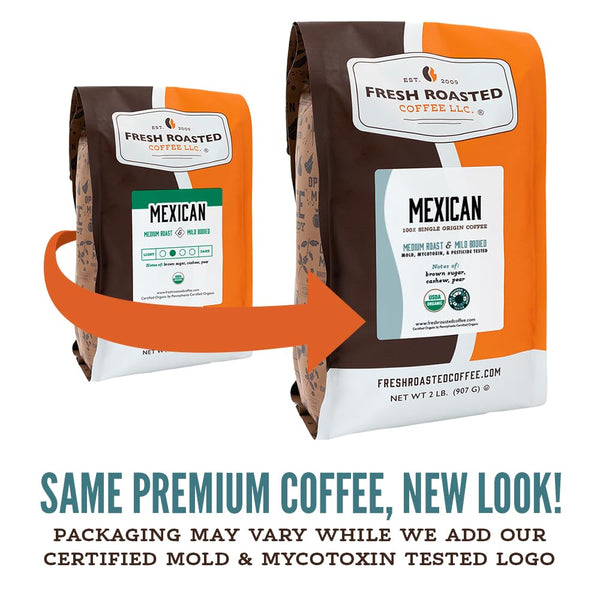 3rd 12 oz Fresh Roasted Coffee, Organic Mexican | Mold & Myco Party Tested, USDA Organic, Kosher | Medium Roast Ground