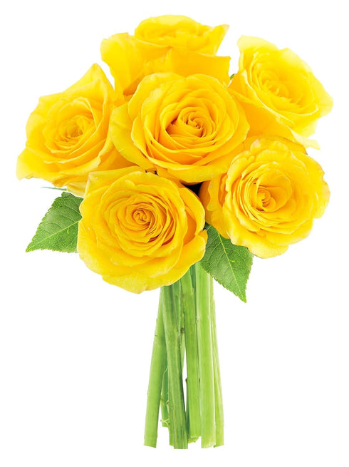 KaBloom Flowers - Valentine Collection - Yellow Sunshine Bouquet of 6 Fresh