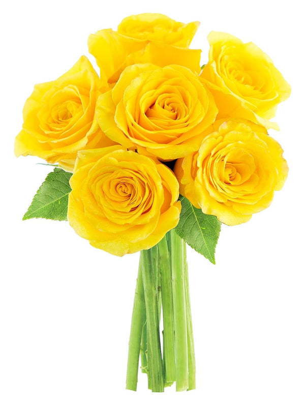 KaBloom Flowers - Valentine Collection - Yellow Sunshine Bouquet of 6 Fresh