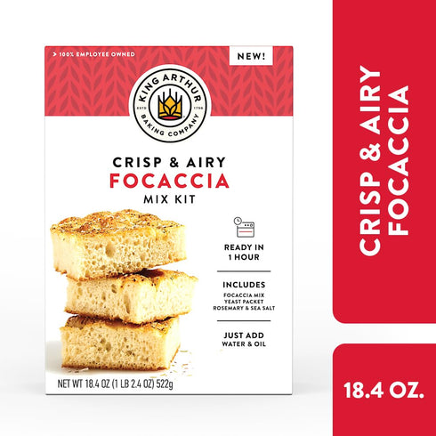 18.4 oz., 1 King Arthur Baking Company Crisp & Airy Focaccia Mix Kit Baking Mix - Ready in hour