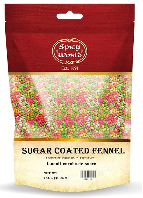 Spicy World Sugar Coated Fennel Seeds | Sweet Saunf Candy for Mouth Freshening -