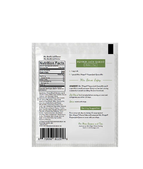 1.5 oz Packet (Pack 12) Mrs. Wages Cheese Dip Mix, Pepper Jack Queso