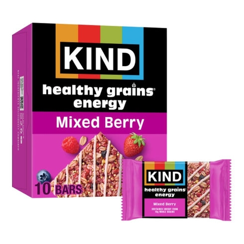 KIND Healthy Grains Energy Bars, Mixed Berry, Gluten Free, Healthy Snacks, 19g