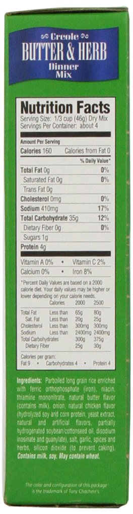 7-ounces (Pack of6) Tony Chachere's Rice Mix Butter & Herb