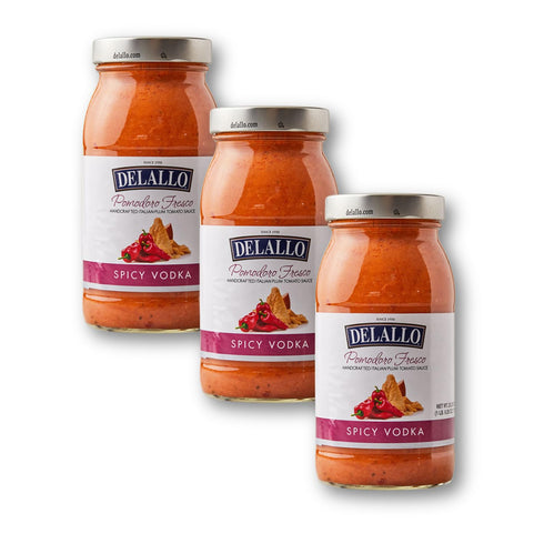 DeLallo Spicy Vodka Pasta Sauce, Made with Parmesan Cheese and Crushed Red