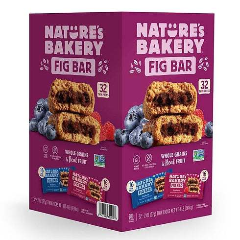 KD Chocolates Natures Bakery Fig Bars, Variety Pack, 2 oz., 32 ct.