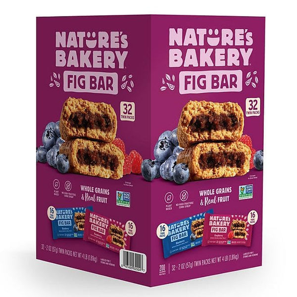 KD Chocolates Natures Bakery Fig Bars, Variety Pack, 2 oz., 32 ct.