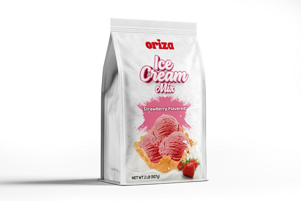 Oriza Ice Cream Mix Strawberry Classic Strawberry-Flavored Ice Cream Base with Real Dairy