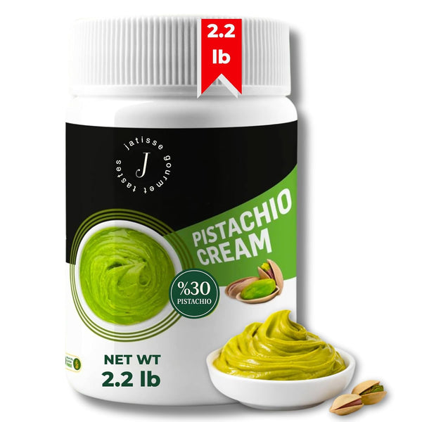 Jatisse Pistachio Cream 2.2 lb Bulk %30 Sweet Pistachio Spread for Dubai