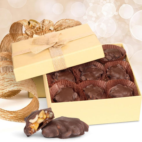 12 OZ Milk Chocolate Caramel Peanut Cluster Gift Box - by It's Delish | Milk Chocolate Covered Nuts with Carmel