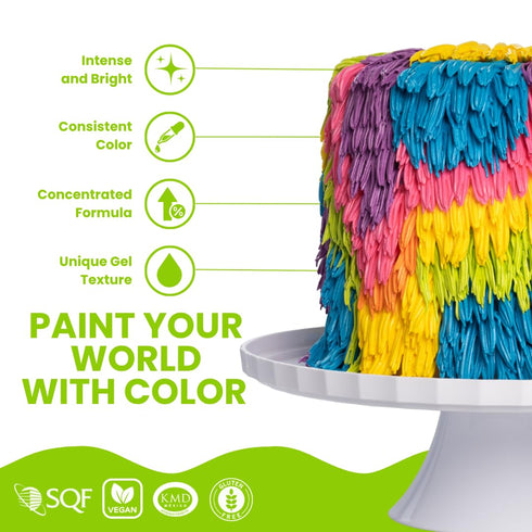 6 Set 1.41 oz (40 ENCO Neon Food Coloring Gel each g)