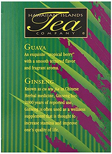 Hawaiian Islands Tea Company Guava Ginseng Green Tea, 20 Teabags
