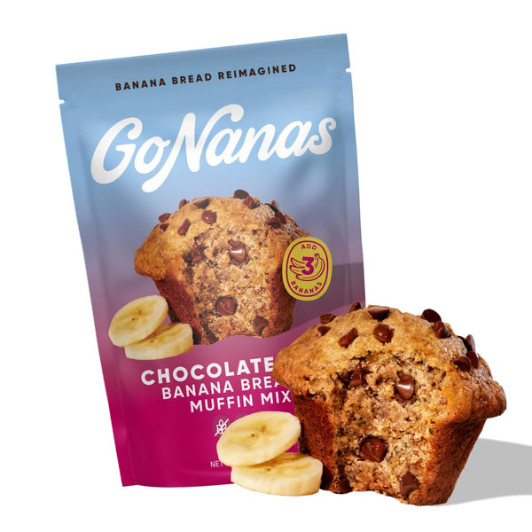 GoNanas Chocolate Chip Oat Flour Banana Bread Mix, Suitable for Plant Based