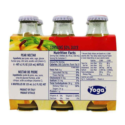 Yoga 4.2 oz (6 Pack) Juice Pear Nectar - Bottles