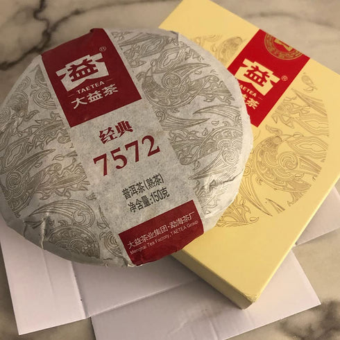 TAETEA 7572 Classic Pu-erh Tea Cake, Aged Black Tea for Daily Drink and Gift 150g / 5.29oz (Ripe)