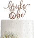 Bride to Be Cake Topper for Bridal Shower/Wedding Shower/Engagement Decorations - Double-sided Rose Gold Glitter