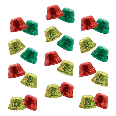 (5 Fruidles Christmas Bells Milk Chocolate Party Bag Fillers, Individually Wrapped Foils, Resealable Bag, Kosher