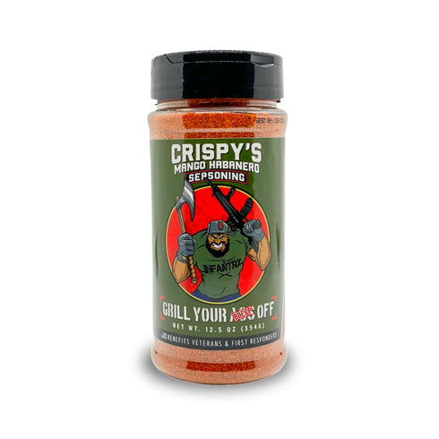 Crispy's Mango Habanero BBQ Rub by Grill Your As Off, Gluten Free Seasoning for Beef, Pork, Chicken - 12.5oz