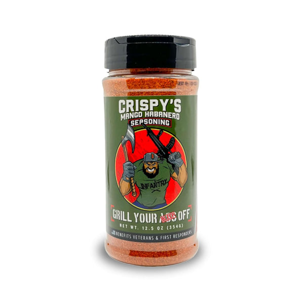 Crispy's Mango Habanero BBQ Rub by Grill Your As Off, Gluten Free Seasoning for Beef, Pork, Chicken - 12.5oz