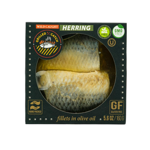 Pack Grilled Catch Canned Fish Variety Wild Caught Mackerel, Grilled Salmon, Yellowfin Tuna & Herring in Olive Oil
