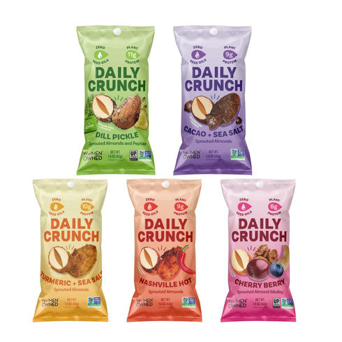 Daily Crunch Sprouted Almonds, 1.5 Ounce Mini, On-The-Go Bags, Sprouted and Dehydrated