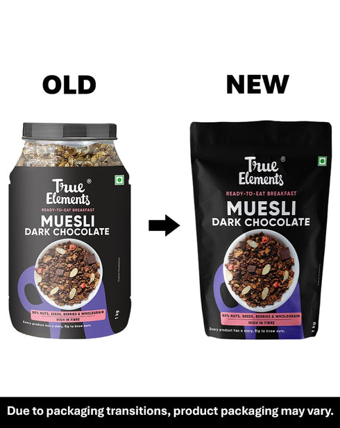 True Elements Dark Chocolate Muesli 1kg - Nuts & Muesli, Cereal for