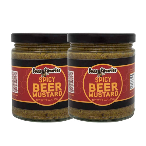 Buzz Savories LLC Spicy Beer Mustard 9 oz Pack of 2 Bold and Tangy Gourmet