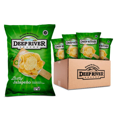 Deep River Snacks Zesty Jalapeno Kettle Cooked Potato Chips, 2-Ounce (Pack of