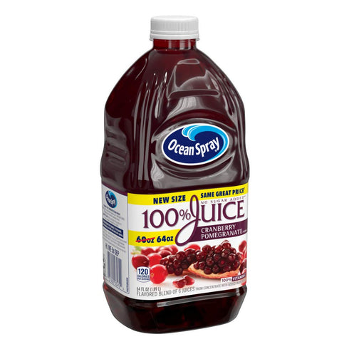 100% 64 Oz (Pack 8) Ocean Spray Juice Cranberry Pomegranate Juice Blend, Fl Bottle